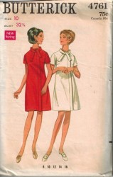4761 68 EZ SS ZIPPY SHORTER TIE COLLAR DRESS PATTERN 16 38 UNCUT